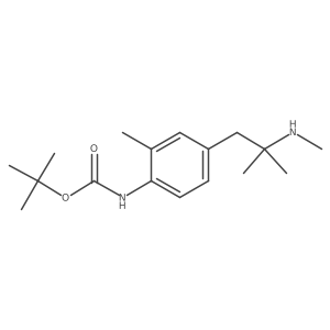 tert-butyl N-{2-methyl-4-[2-methyl-2-(methylamino)propyl]phenyl}carbamate结构式