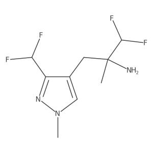 3-[3-(difluoromethyl)-1-methyl-1H-pyrazol-4-yl]-1,1-difluoro-2-methylpropan-2-amine结构式