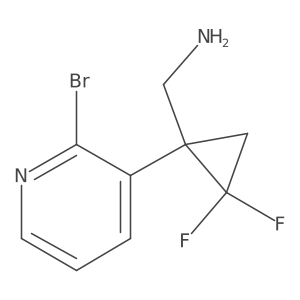 [1-(2-Bromopyridin-3-yl)-2,2-difluorocyclopropyl]methanamine Structure