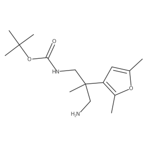 tert-butyl N-[3-amino-2-(2,5-dimethylfuran-3-yl)-2-methylpropyl]carbamate结构式
