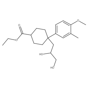 Ethyl 4-(2,3-dihydroxypropyl)-4-(4-methoxy-3-methylphenyl)cyclohexane-1-carboxylate结构式