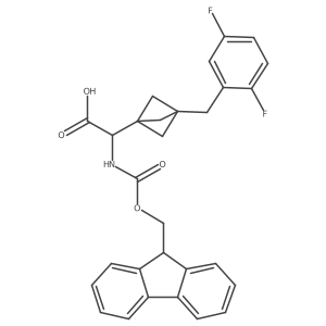 2-[3-[(2,5-Difluorophenyl)methyl]-1-bicyclo[1.1.1]pentanyl]-2-(9H-fluoren-9-ylmethoxycarbonylamino)acetic acid Structure