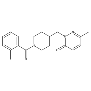 6-methyl-2-((1-(2-methylbenzoyl)piperidin-4-yl)methyl)pyridazin-3(2H)-one结构式