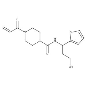 N-(3-Hydroxy-1-thiophen-2-ylpropyl)-1-prop-2-enoylpiperidine-4-carboxamide Structure