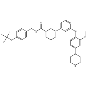 (R)-1-(2-((2-Methoxy-4-(piperazin-1-yl)phenyl)amino)pyridin-4-yl)-N-(4-(trifluoromethoxy)benzyl)piperidine-3-carboxamide Structure
