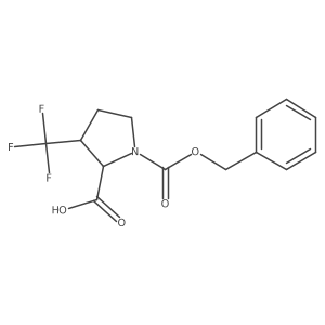 (2S,3R)-1-[(benzyloxy)carbonyl]-3-(trifluoromethyl)pyrrolidine-2-carboxylic acid结构式