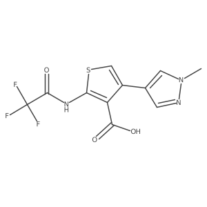 4-(1-methyl-1H-pyrazol-4-yl)-2-(2,2,2-trifluoroacetamido)thiophene-3-carboxylic acid结构式