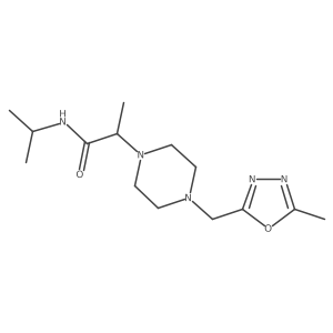 2-{4-[(5-methyl-1,3,4-oxadiazol-2-yl)methyl]piperazin-1-yl}-N-(propan-2-yl)propanamide结构式