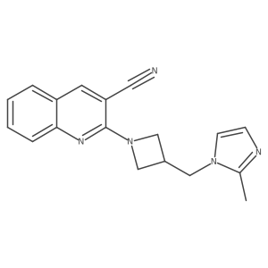 2-{3-[(2-methyl-1H-imidazol-1-yl)methyl]azetidin-1-yl}quinoline-3-carbonitrile结构式