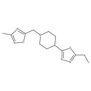 4-(5-Ethyl-1,3,4-thiadiazol-2-yl)-1-[(3-methyl-1,2,4-oxadiazol-5-yl)methyl]piperidine结构式