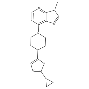 6-[4-(5-cyclopropyl-1,3,4-oxadiazol-2-yl)piperidin-1-yl]-9-methyl-9H-purine结构式