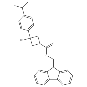 (9H-fluoren-9-yl)methyl 3-hydroxy-3-[4-(propan-2-yl)phenyl]azetidine-1-carboxylate Structure