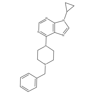 6-(4-benzylpiperazin-1-yl)-9-cyclopropyl-9H-purine结构式