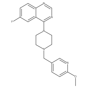 6-Fluoro-4-{4-[(6-methoxypyridin-3-yl)methyl]piperazin-1-yl}quinazoline Structure