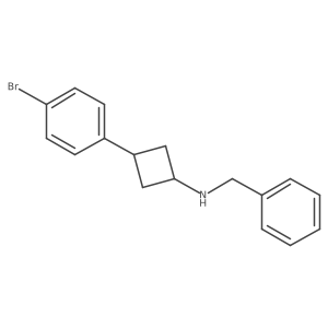 cis-N-Benzyl-3-(4-bromophenyl)cyclobutan-1-amine结构式