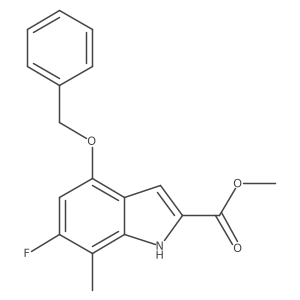 methyl 4-(benzyloxy)-6-fluoro-7-methyl-1H-indole-2-carboxylate结构式