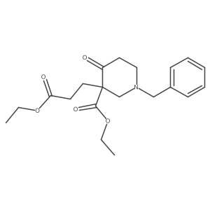 Ethyl 1-benzyl-3-(3-ethoxy-3-oxopropyl)-4-oxopiperidine-3-carboxylate结构式