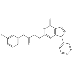 N-(3-fluorophenyl)-2-({4-oxo-1-phenyl-1H,4H,5H-pyrazolo[3,4-d]pyrimidin-6-yl}sulfanyl)acetamide Structure