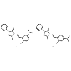 Lithium (2,4-dihydro-4-((2-hydroxy-4-nitrophenyl)azo)-5-methyl-2-phenyl-3H-pyrazol-3-onato(2-))(2,4-dihydro-4-((2-hydroxy-5-nitrophenyl)azo)-5-methyl-2-phenyl-3H-pyrazol-3-onato(2-))chromate(1-)结构式