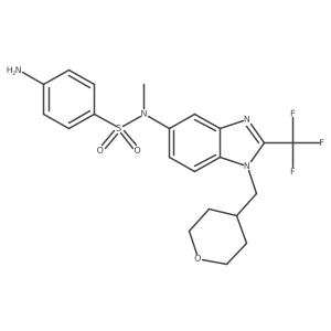 4-Amino-N-methyl-N-[1-(tetrahydro-2H-pyran-4-ylmethyl)-2-(trifluoromethyl)-1H-benzimidazol-5-yl]benzenesulfonamide Structure