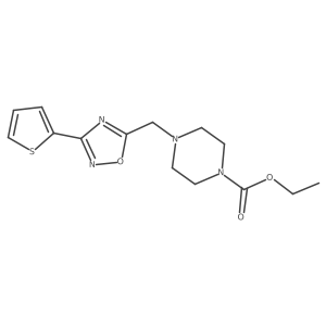 Ethyl 4-{[3-(2-thienyl)-1,2,4-oxadiazol-5-yl]methyl}piperazine-1-carboxylate结构式