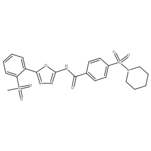 N-(5-(2-(methylsulfonyl)phenyl)-1,3,4-oxadiazol-2-yl)-4-(piperidin-1-ylsulfonyl)benzamide Structure