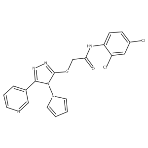 N-(2,4-dichlorophenyl)-2-{[5-(pyridin-3-yl)-4-(1H-pyrrol-1-yl)-4H-1,2,4-triazol-3-yl]sulfanyl}acetamide结构式
