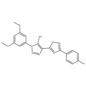 1-(3,5-dimethoxyphenyl)-4-(3-(p-tolyl)-1,2,4-oxadiazol-5-yl)-1H-1,2,3-triazol-5-amine结构式