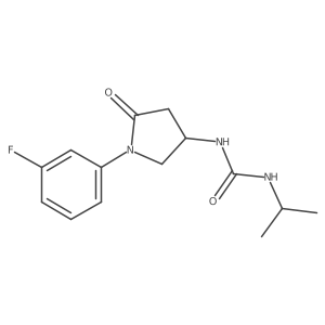 1-(1-(3-Fluorophenyl)-5-oxopyrrolidin-3-yl)-3-isopropylurea Structure