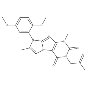 8-(2,5-dimethoxyphenyl)-1,7-dimethyl-3-(2-oxopropyl)-1H-imidazo[2,1-f]purine-2,4(3H,8H)-dione结构式