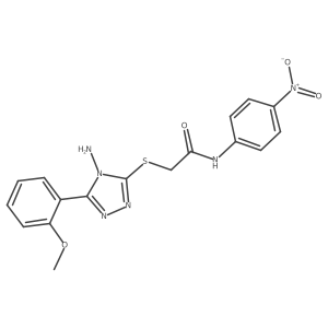 2-{[4-amino-5-(2-methoxyphenyl)-4H-1,2,4-triazol-3-yl]sulfanyl}-N-(4-nitrophenyl)acetamide结构式