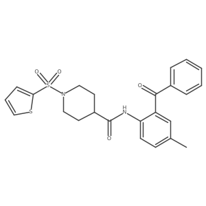 N-(2-benzoyl-4-methylphenyl)-1-(thiophen-2-ylsulfonyl)piperidine-4-carboxamide Structure