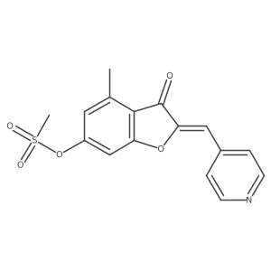 (2Z)-4-methyl-3-oxo-2-(pyridin-4-ylmethylidene)-2,3-dihydro-1-benzofuran-6-yl methanesulfonate结构式