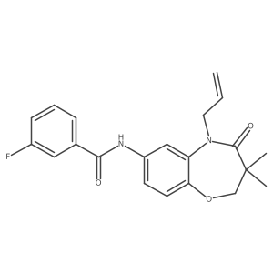 N-(5-allyl-3,3-dimethyl-4-oxo-2,3,4,5-tetrahydrobenzo[b][1,4]oxazepin-7-yl)-3-fluorobenzamide结构式