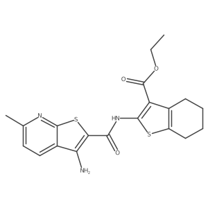 Ethyl 2-(3-amino-6-methylthieno[2,3-b]pyridine-2-carboxamido)-4,5,6,7-tetrahydrobenzo[b]thiophene-3-carboxylate结构式