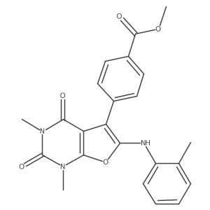 Methyl 4-(1,3-dimethyl-2,4-dioxo-6-(o-tolylamino)-1,2,3,4-tetrahydrofuro[2,3-d]pyrimidin-5-yl)benzoate结构式