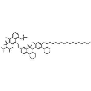 2-Naphthalenesulfonamide, 4-[2-[3-[[[5-cyclohexyl-4-(hexadecyloxy)-2-hydroxyphenyl]amino]sulfonyl]-4-(4-morpholinyl)phenyl]diazenyl]-1-hydroxy-N,N-bis(1-methylethyl)-5-[(methylsulfonyl)amino]- Structure