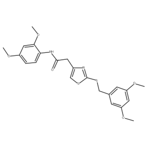 2-(2-((3,5-dimethoxybenzyl)thio)thiazol-4-yl)-N-(2,4-dimethoxyphenyl)acetamide结构式