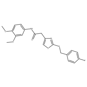 N-(3,4-dimethoxyphenyl)-2-(2-((4-fluorobenzyl)thio)thiazol-4-yl)acetamide Structure