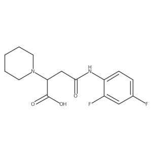4-((2,4-Difluorophenyl)amino)-4-oxo-2-(piperidin-1-yl)butanoic acid结构式