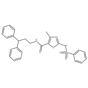 N-(3,3-diphenylpropyl)-4-methyl-2-(phenylsulfonamido)thiazole-5-carboxamide结构式