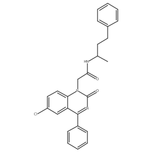 2-(6-chloro-2-oxo-4-phenyl-quinazolin-1-yl)-N-(1-methyl-3-phenyl-propyl)acetamide结构式