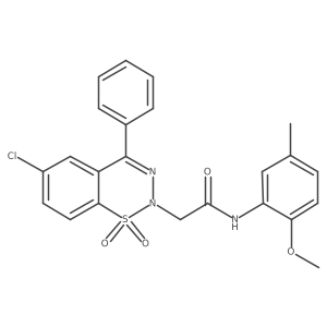 2-(6-chloro-1,1-dioxido-4-phenyl-2H-1,2,3-benzothiadiazin-2-yl)-N-(2-methoxy-5-methylphenyl)acetamide结构式