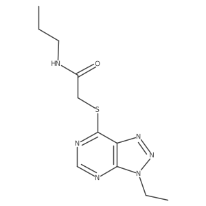 2-({3-ethyl-3H-[1,2,3]triazolo[4,5-d]pyrimidin-7-yl}sulfanyl)-N-propylacetamide结构式