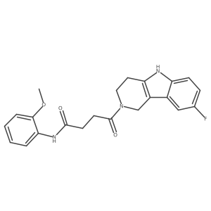 4-(8-fluoro-1,3,4,5-tetrahydro-2H-pyrido[4,3-b]indol-2-yl)-N-(2-methoxyphenyl)-4-oxobutanamide Structure