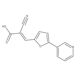 2-Cyano-3-[5-(3-pyridinyl)-2-furanyl]-2-propenoic acid结构式