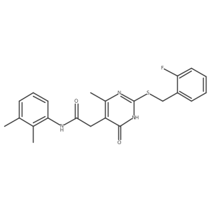N-(2,3-dimethylphenyl)-2-(2-((2-fluorobenzyl)thio)-4-methyl-6-oxo-1,6-dihydropyrimidin-5-yl)acetamide结构式