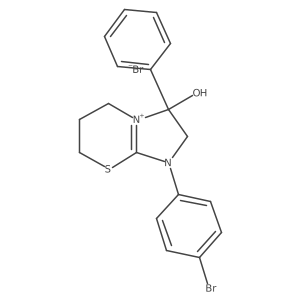 1-(4-bromophenyl)-3-hydroxy-3-phenyl-3,5,6,7-tetrahydro-2H-imidazo[2,1-b][1,3]thiazin-1-ium bromide Structure
