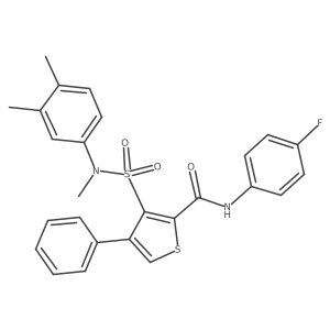 3-{[(3,4-dimethylphenyl)(methyl)amino]sulfonyl}-N-(4-fluorophenyl)-4-phenylthiophene-2-carboxamide Structure