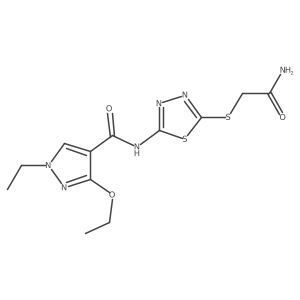 N-(5-((2-amino-2-oxoethyl)thio)-1,3,4-thiadiazol-2-yl)-3-ethoxy-1-ethyl-1H-pyrazole-4-carboxamide Structure